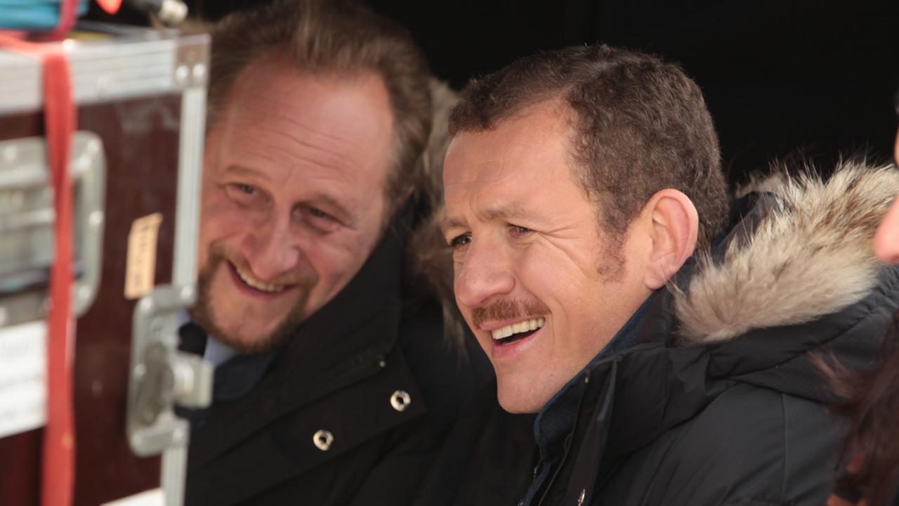 Dany Boon et Benoît Poelvoorde sur le tournage de Rien à déclarer