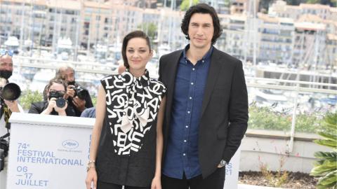 Marion Cotillard et Adam Driver au photocall d'Annette