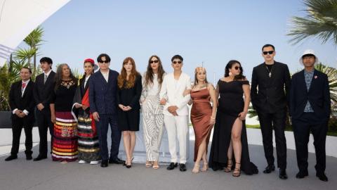 Cannes, Day 5: The entire War Pony team poses for the photographers