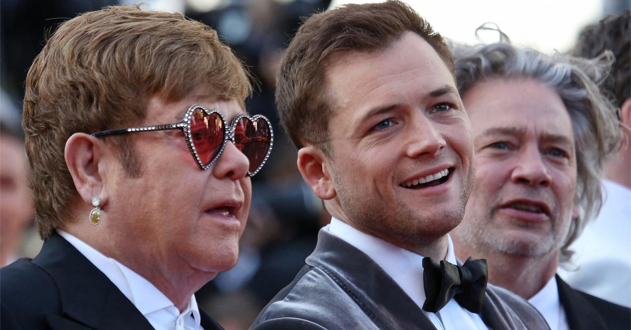 Cannes 2019 : Elton John et Taron Egerton avec le réalisateur de Rocketman, Dexter Fletcher (Bohemian Rhapsody)
