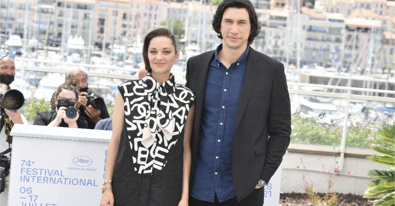 Marion Cotillard et Adam Driver au photocall d'Annette