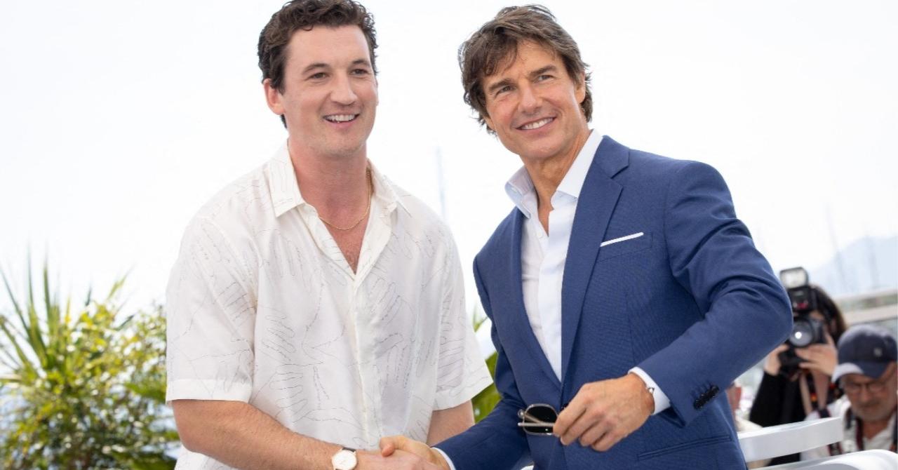Cannes 2022, day 2: Tom Cruise and Miles Teller, one of the young recruits of Top Gun: Maverick