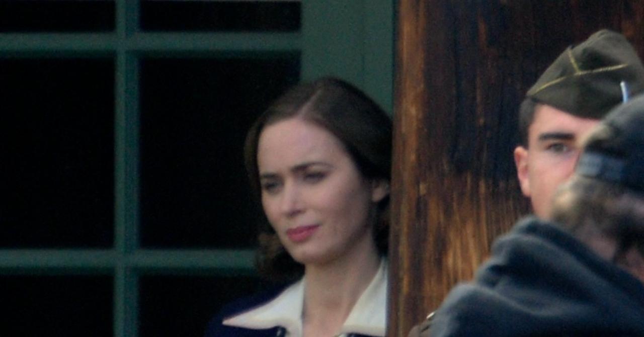 Emily Blunt sur le tournage d'Oppenheimer, au printemps 2022