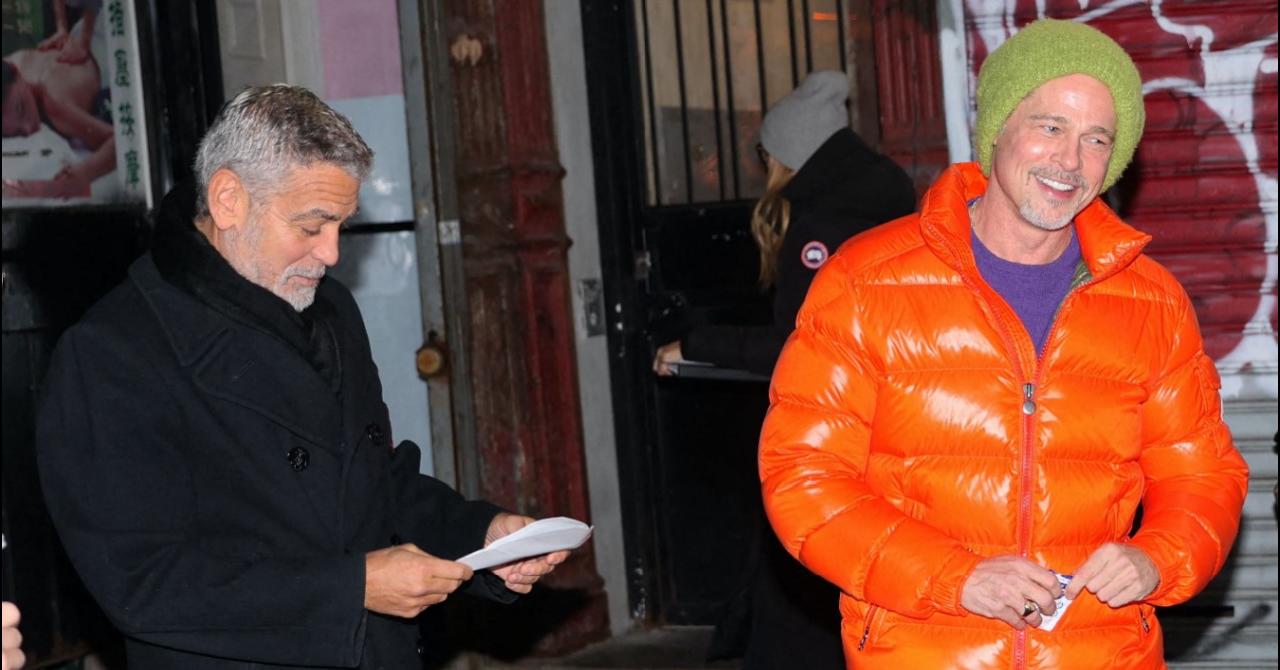 Brad Pitt et George Clooney se retrouvent à New York pour tourner Wolves, de Jon Watts [photos]