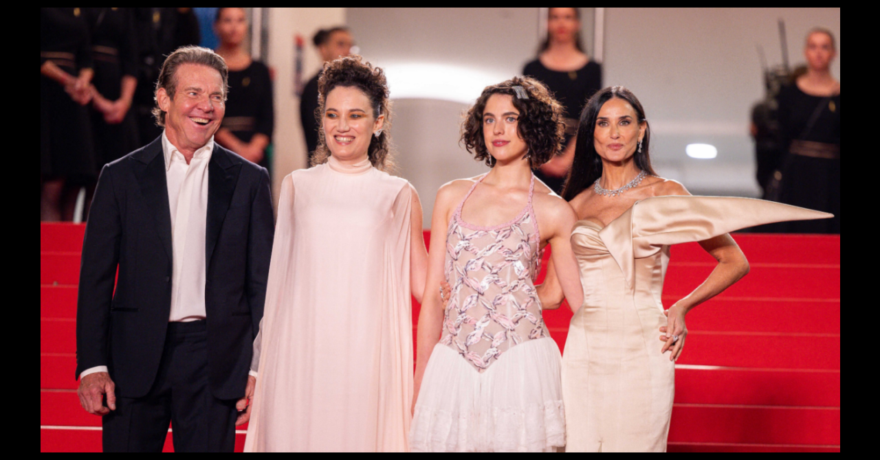 The Substance à Cannes 2024 : La réalisatrice entourée de ses comédiens sur le tapis rouge, dimanche soir