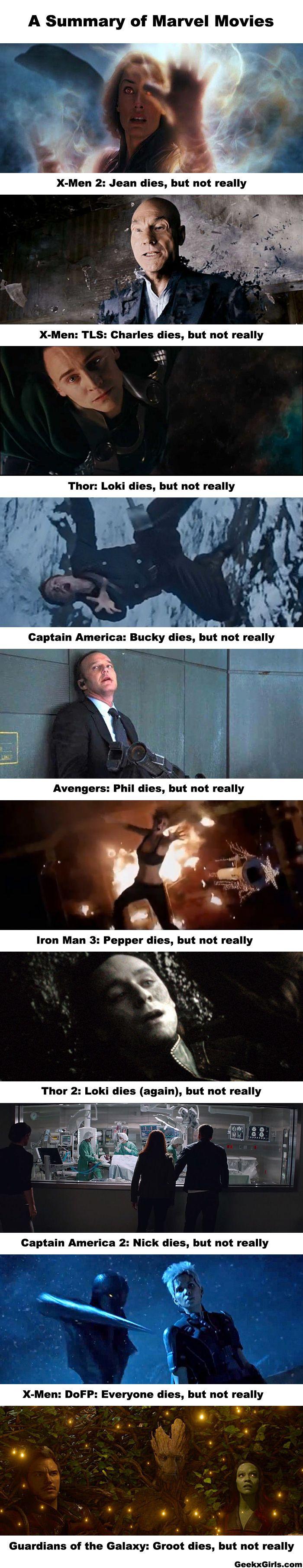 En fait, personne ne meurt jamais vraiment dans les films Marvel