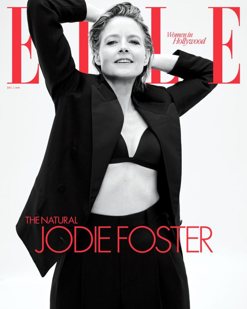 Jodie Foster en couverture de Elle - novembre 2023